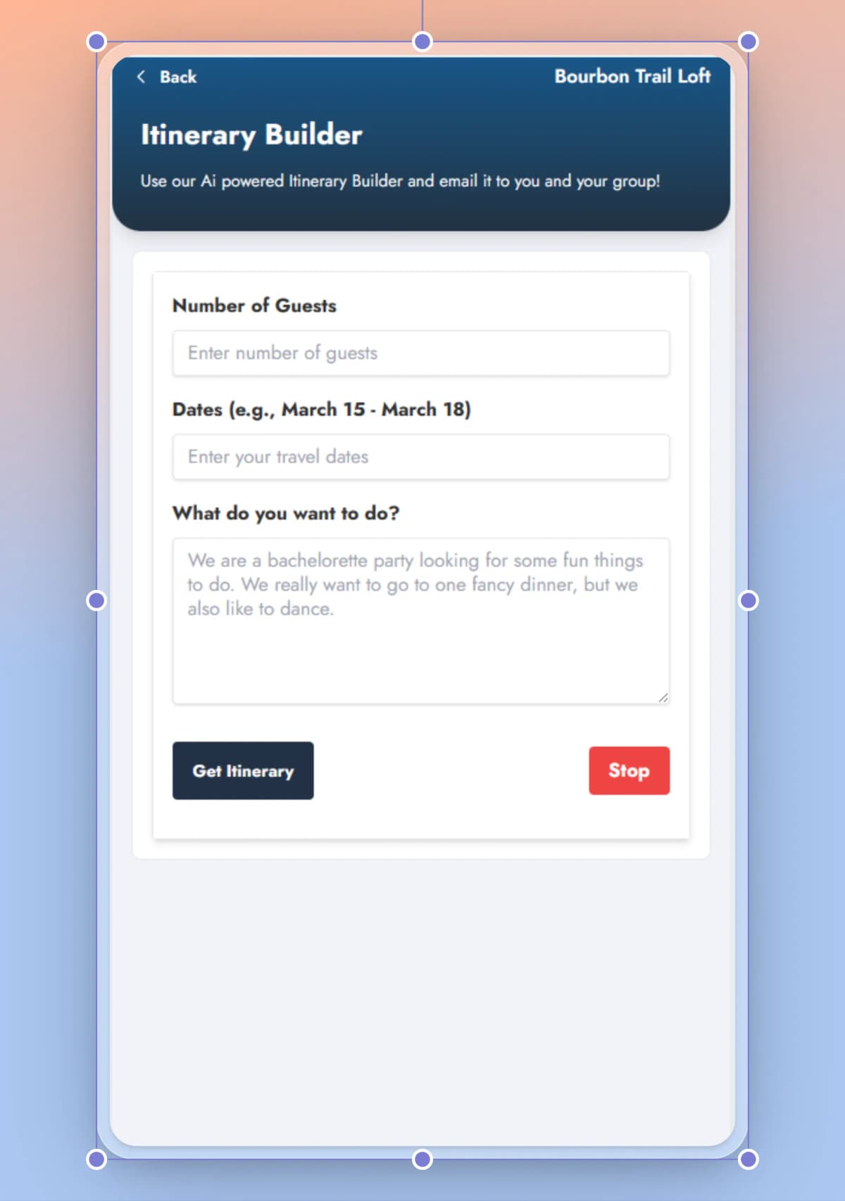 AI Itinerary Builder for Airbnb and VRBO Listings