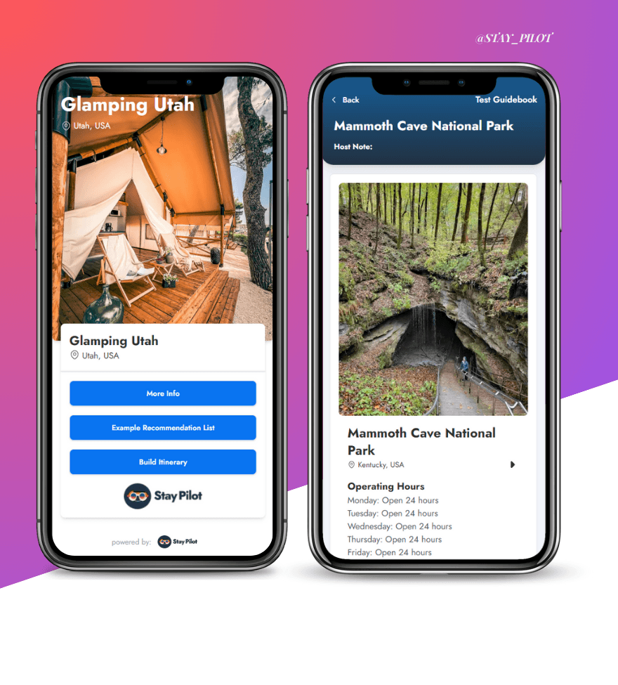 Stay Pilot Guidebook Interface